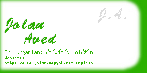 jolan aved business card